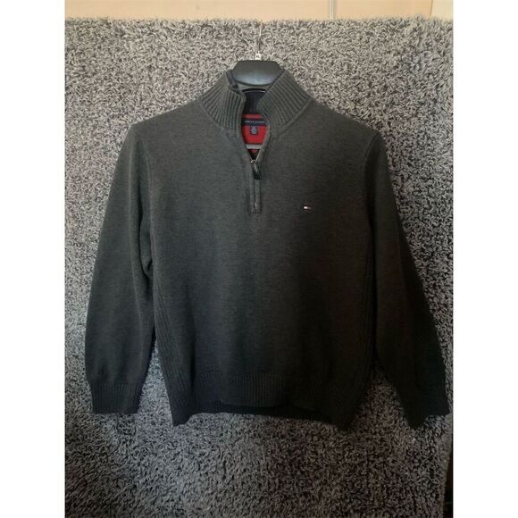 Tommy Hilfiger Men's Full Zip Sweater Gray Size L Casual Fall - Picture 1 of 8